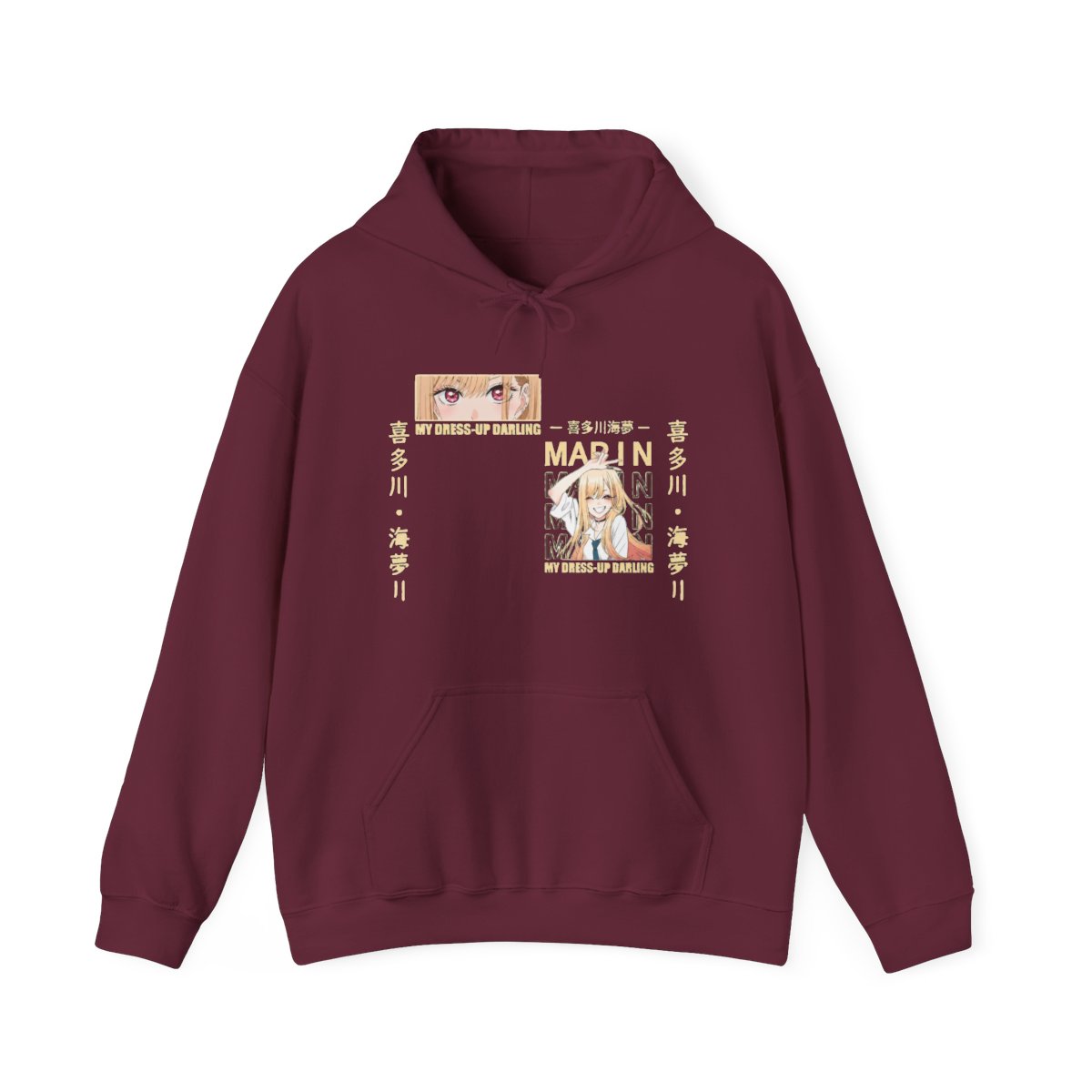 colanperd Anime My Dress-Up Darling Hoodie Marin Kitagawa Printed Hip Hop Streetwear Sweatshirts Black - alternate angle 3, merchandise