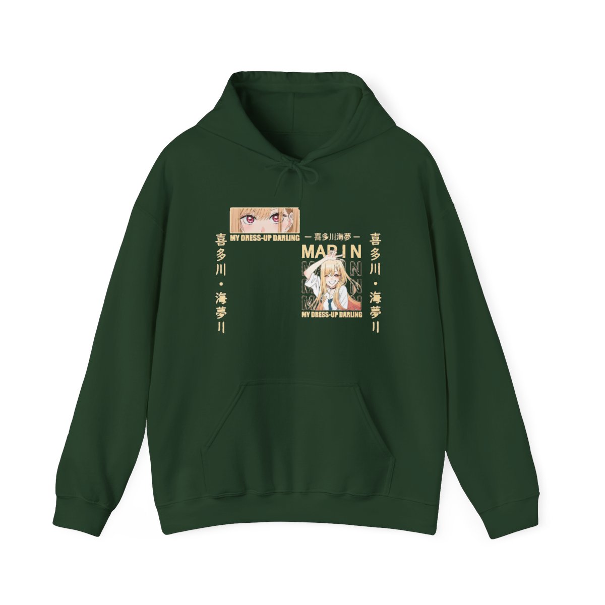 colanperd Anime My Dress-Up Darling Hoodie Marin Kitagawa Printed Hip Hop Streetwear Sweatshirts Black